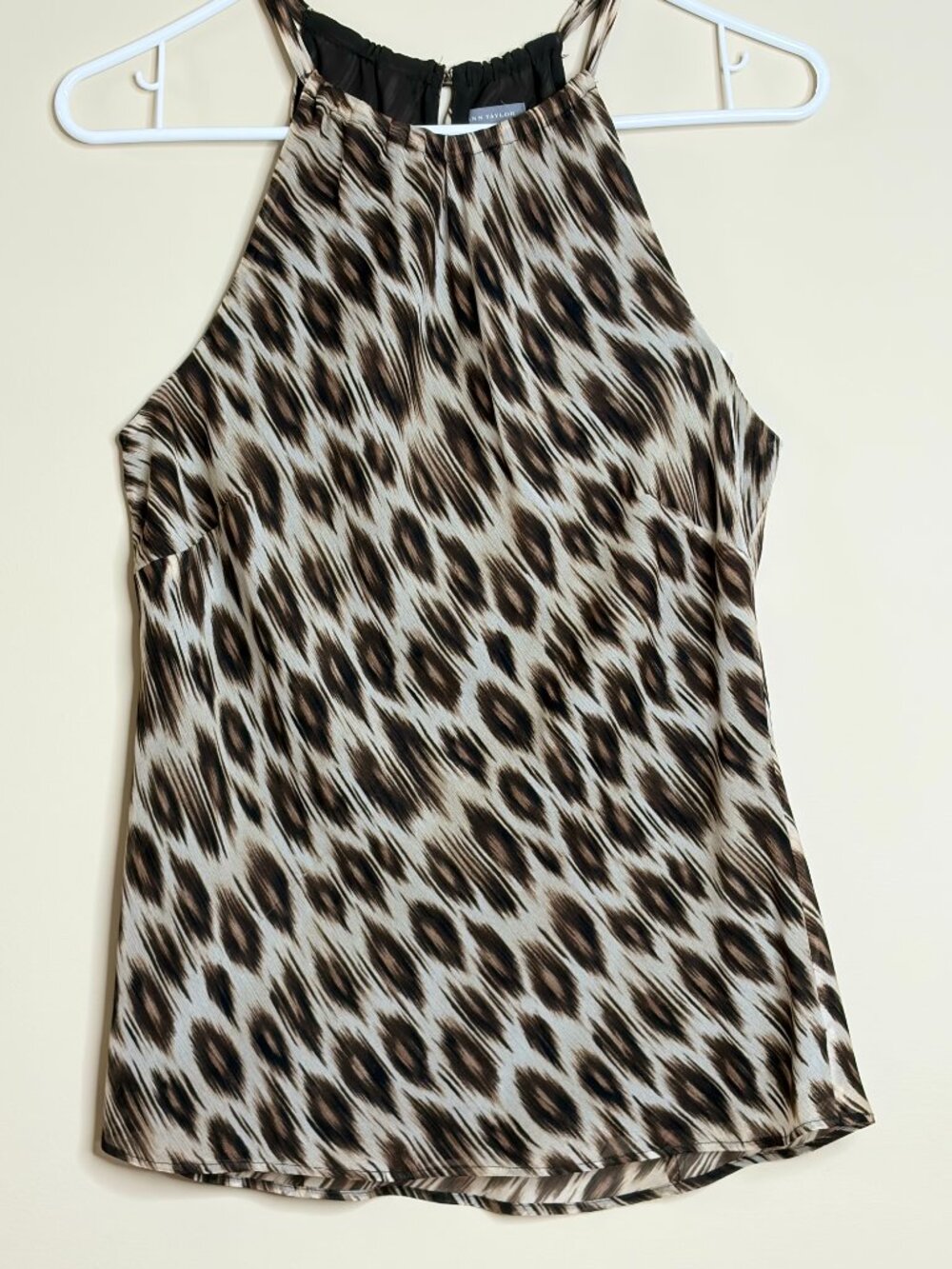 Ann Taylor Exotic Jaguar Print Halter Top, Size 8 - Picture 2 of 6